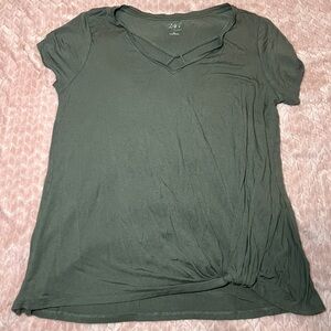 Maurices Olive V-Neck Short Sleeve Tee